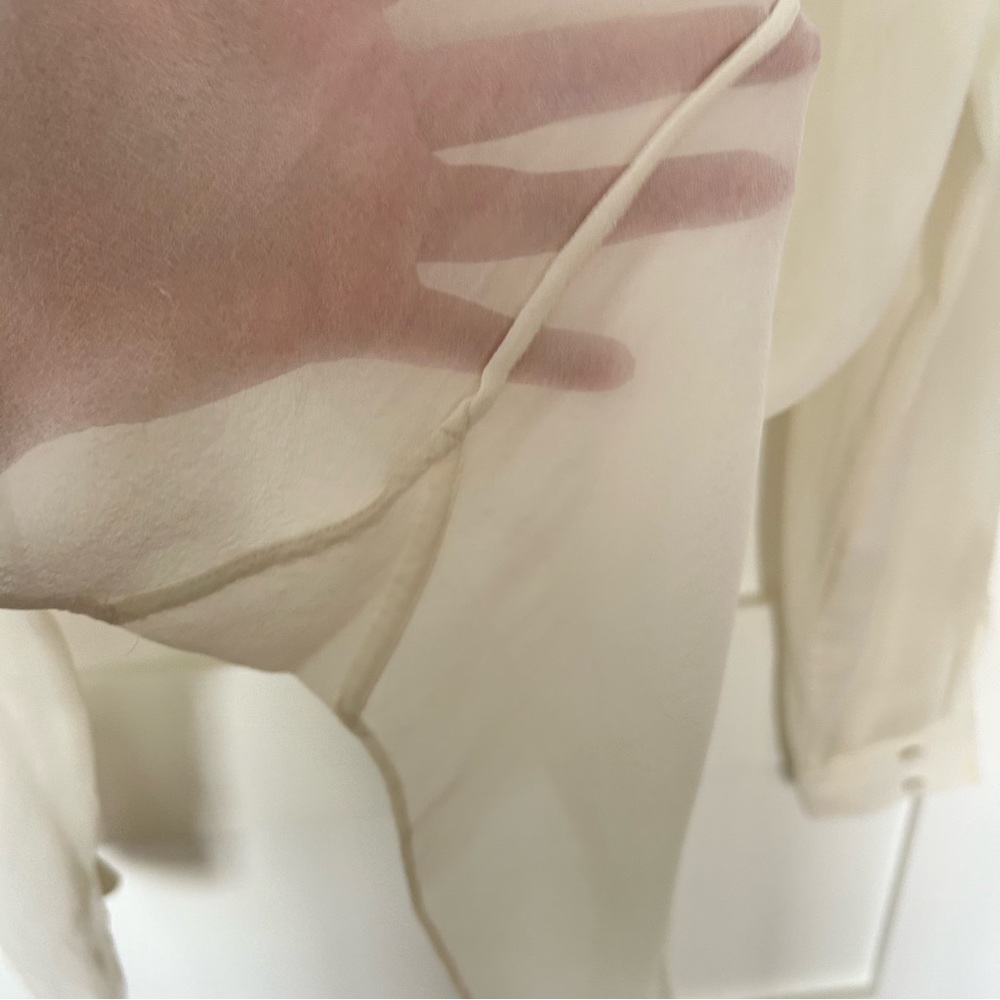 BCBG silk ivory chiffon blouse - Picture 5 of 5